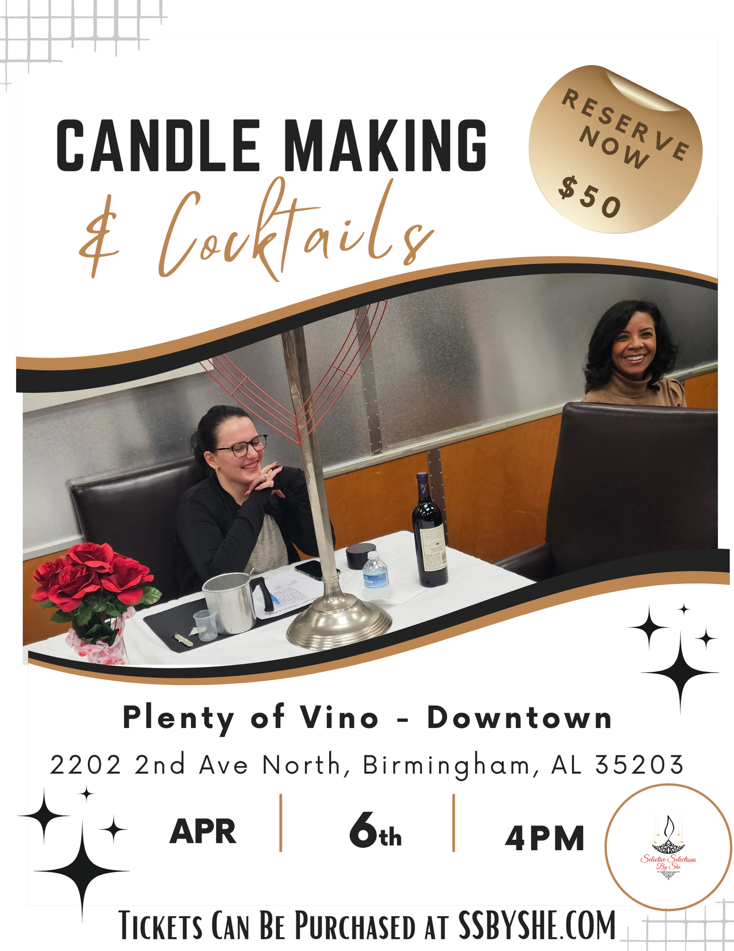Craft the Perfect Pairing: Candle Making and Cocktail Tasting Fun! - Saturday, April 6th