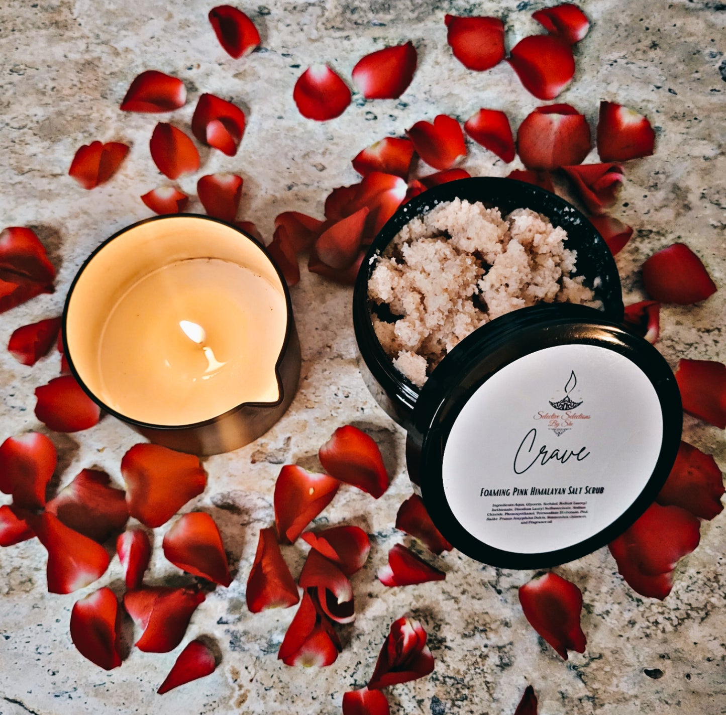 Massage Candle & Foaming Body Scrub Bundle