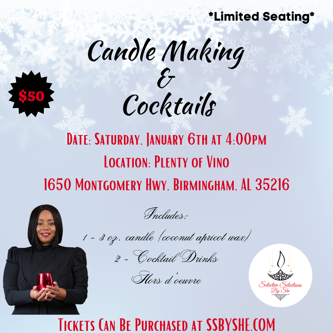 Candle Making & Cocktails - Saturday, January 6th - SOLD OUT!!
