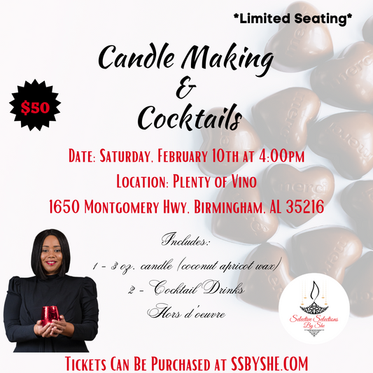Candle Making & Cocktails - Saturday, February 10th